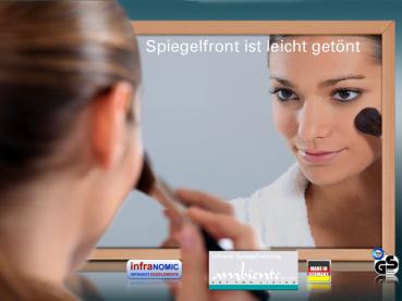 Preview: Infrarotheizung 900 Watt ESG Glas schwarz 140x60 Holzrahmen HB30 +++