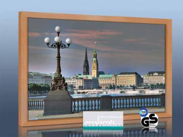 Preview: infrarot Bildheizung 500 Watt 90x60 Holzrahmen HB30 Hamburg