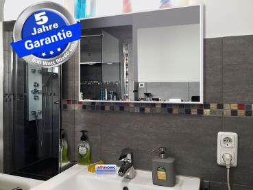 Preview: Infrarotheizung Glas weiß, Spiegelheizung Bad 500 Watt 90x60 M10W