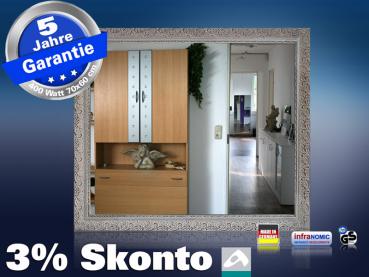 Infrarot Spiegelheizung Bad 400 Watt 70x60 Stilrahmen StSi