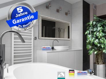 Preview: Infrarot Bad Spiegelheizung 900 Watt 140x60 Stilrahmen StAw
