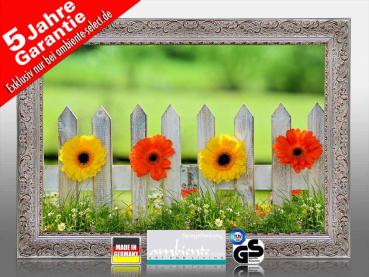 infrarot Bildheizung 500 Watt 90x60 Stilrahmen StSi Blumenzaun