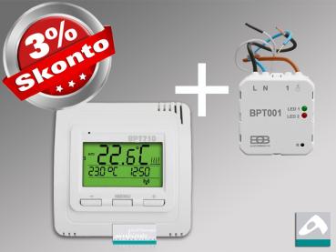 Funk-Thermostat Set BT710 Sender mit BT001 Unterputz Empfänger