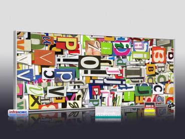 Preview: Infrarotheizung als Bild Bildheizung 900 Watt 140x60 M10-SL Buchstaben