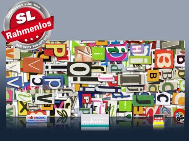 Preview: Infrarotheizung als Bild Bildheizung 900 Watt 140x60 M10-SL Buchstaben