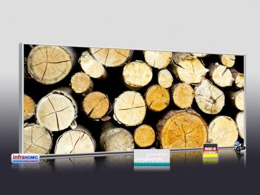 Preview: Infrarot Bildheizung 900 Watt 140x60 M10-SL Holzstapel