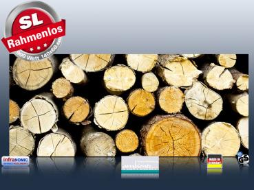 Preview: Infrarot Bildheizung 900 Watt 140x60 M10-SL Holzstapel