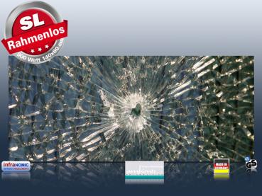 Preview: Infrarot Bildheizung 900 Watt 140x60 M10-SL Glas mit Loch