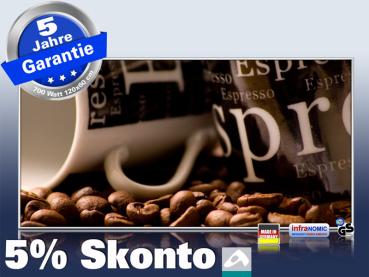 Infrarotheizung als Bild Bildheizung 700 Watt 120x60 M10-SL cafe 02
