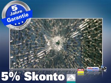 Infrarot Bildheizung 600 Watt 110x60 M10-SL Glas mit Loch
