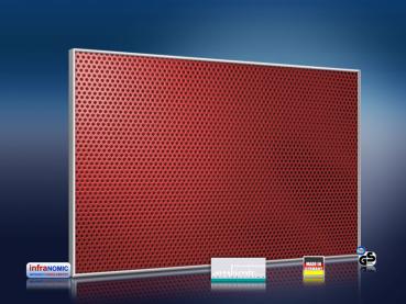 Preview: Infrarot Bildheizung 500 Watt 90x60 M10-SL Löcher rot