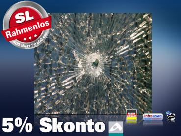 Preview: Infrarot Bildheizung 400 Watt 70x60 M10-SL Glas mit Loch