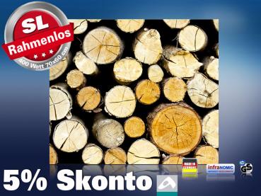 Preview: infrarot Bildheizung 400 Watt 70x60 M10-SL Holzstapel