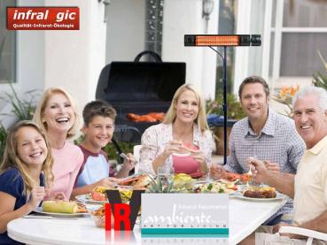 Preview: Infrarotstrahler 2000 Heizmeister Professionell RC IP65 Black mit FB
