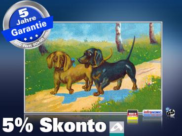 Infrarot Bildheizung 500 Watt 90x60 M10-SL Dackelpaar