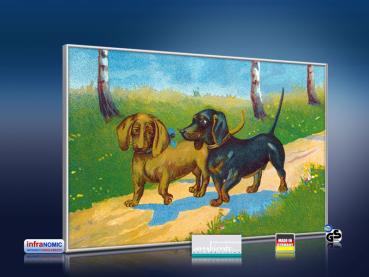 Preview: Infrarot Bildheizung 500 Watt 90x60 M10-SL Dackelpaar