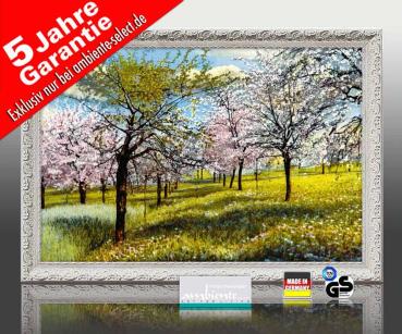 Infrarot Bildheizung 500 Watt 90x60 Stilrahmen StAw Baumblüte