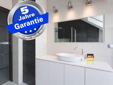 Preview: Infrarotheizung weiß Spiegelheizung Bad 250 Watt 90x35 M10