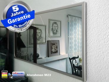 Preview: Infrarotheizung Spiegel Bad 1400 Watt 200x80 Rahmen M10+M23