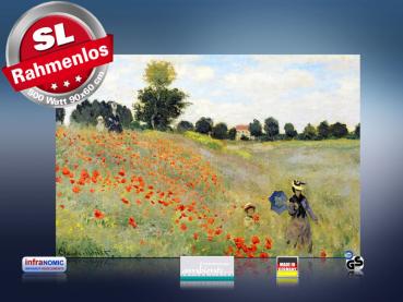 Preview: Infrarot Bildheizung Kunst 500 Watt 90x60 M10-SL Klatschmohn (Monet)