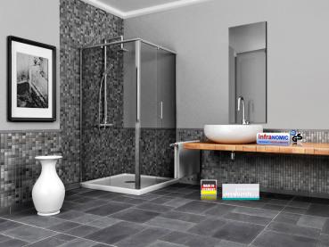 Preview: Infrarot Spiegelheizung ESG Glas Rahmenlos slim-line 500 Watt 130x40