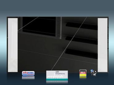 Preview: Infrarot Bad Spiegelheizung Rahmenlos mit Licht led-line 400-700 Watt