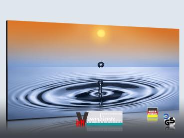 Preview: Infrarot Bildheizung 700 Watt Rahmenlos slim-line Wassertropfen-II