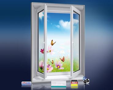 Preview: Infrarot Bildheizung 500 Watt 90x60 M10-SL Fensterblick Blumenwiese