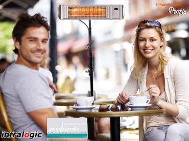 Preview: Infrarot Heizstrahler HeizMeister LuXus Amber Light Bluetooth 2KW IP65