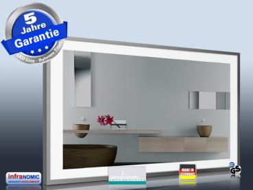 Preview: Infrarot Bad Spiegelheizung mit Licht led-line M10t in 5 Größen