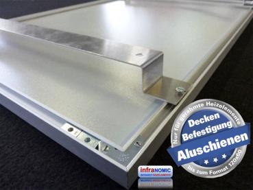 Preview: Infrarot Deckenheizung 700 Watt ESG Glas weiß 120x60 Rahmen M10