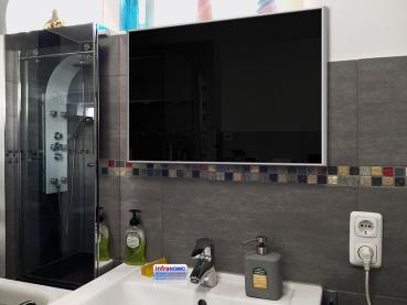 Preview: Infrarotheizung weiß Bad Spiegelheizung 500 Watt 90x60 M10