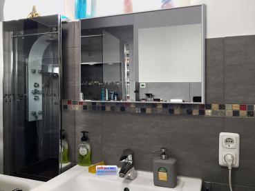 Preview: Infrarotheizung weiß Bad Spiegelheizung 500 Watt 90x60 M10