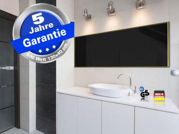 Infrarotheizung schwarz Spiegelheizung Bad 500 Watt 130x40 M10M