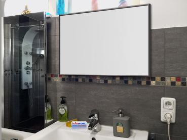 Preview: Infrarotheizung schwarz Spiegelheizung Bad 500 Watt 90x60 M10S