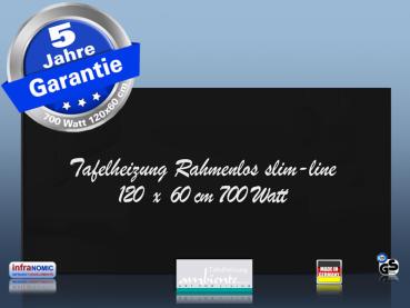 Preview: Infrarot Tafelheizung Schreibtafel Rahmenlos slim-line in 8 Größen