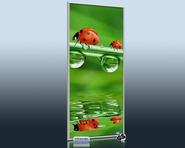 Preview: Infrarot Bildheizung 900 Watt 140x60 M10-SL Marienkäfer Hochformat