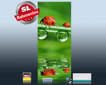 Preview: Infrarot Bildheizung 900 Watt 140x60 M10-SL Marienkäfer Hochformat