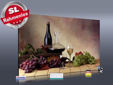 Preview: Infrarot Bildheizung 500 Watt Rahmenlos slim-line 90x60 Wein-Trauben