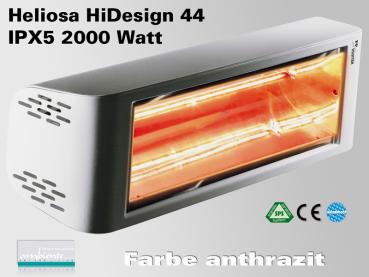 Preview: Infrarot Heizstrahler Heliosa HiDesign 44 IPX5 2000 Watt Wasserdicht