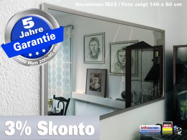 Infrarotheizung Spiegel Heizspiegel Bad 1400 Watt ESG Glas 200x80 M23