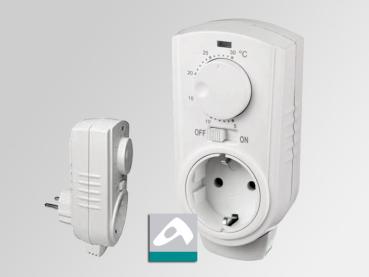 Einfacher Steckdosen Thermostat mit Drehscheibe für Infrarotheizungen