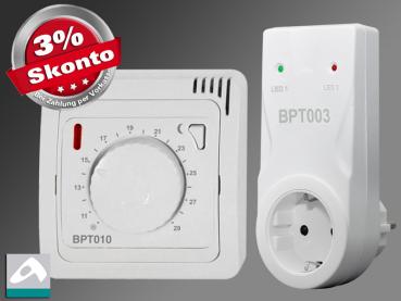 Funk Raumthermostat analog Set BT010 mit Steckdosen Empfänger BT003
