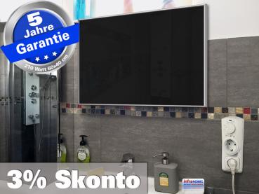 Infrarotheizung mit Thermostat ESG Glas schwarz 210 Watt 60x40 M10