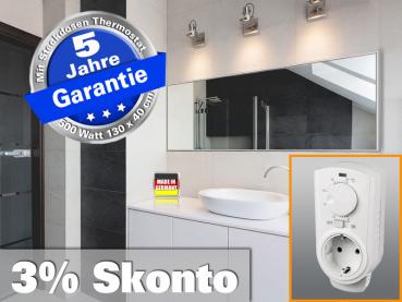 Infrarot Bad Spiegelheizung mit Thermostat 500 Watt 130x40 M10-SL