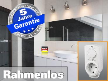 Preview: Infrarot Bad Spiegelheizung mit Thermostat 500 Watt 130x40 M10-SL