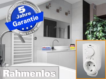 Preview: Infrarot Bad Spiegelheizung mit Thermostat 600 Watt 110x60 M10-SL