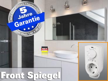 Preview: Infrarotheizung mit Thermostat ESG Glas schwarz 900 Watt 140x60 M10