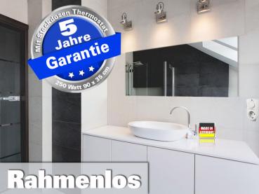 Preview: Infrarot Spiegelheizung mit Thermostat 250 Watt 90x35 M10-SL