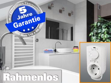 Preview: Infrarot Spiegelheizung mit Thermostat 600 Watt 110x60 M10-SL